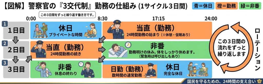 警察官 勤務 時間 イメージ 辛い 辞めたい